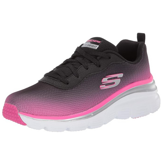 Skechers Womens Lite Weight Black Pink Walking Trunning Shoes