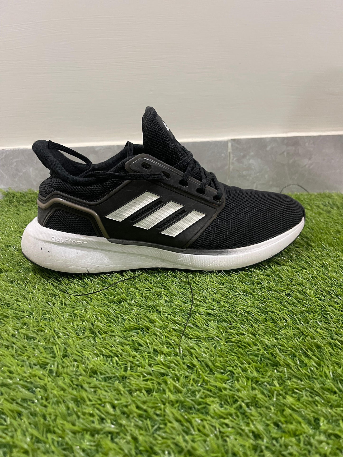 Adidas Men Cloudfoam Sneakers Black w/White