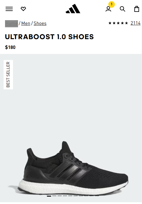 Adidas Men's UltraBoost 1.0 DNA Black