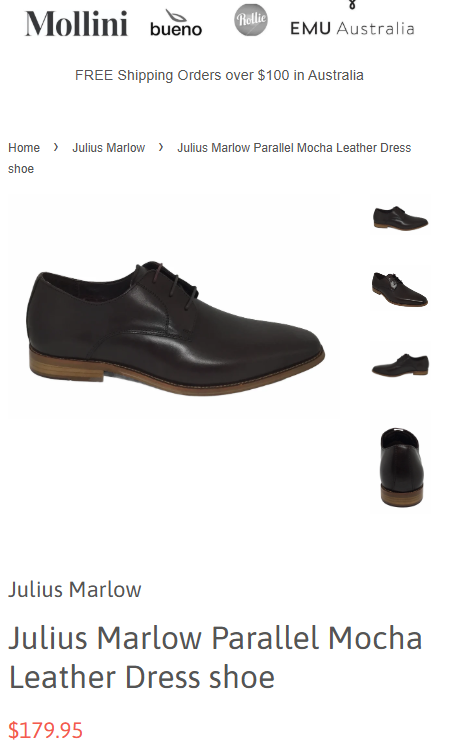 Julius Marlow Parallel Mocha Leather Dress shoe